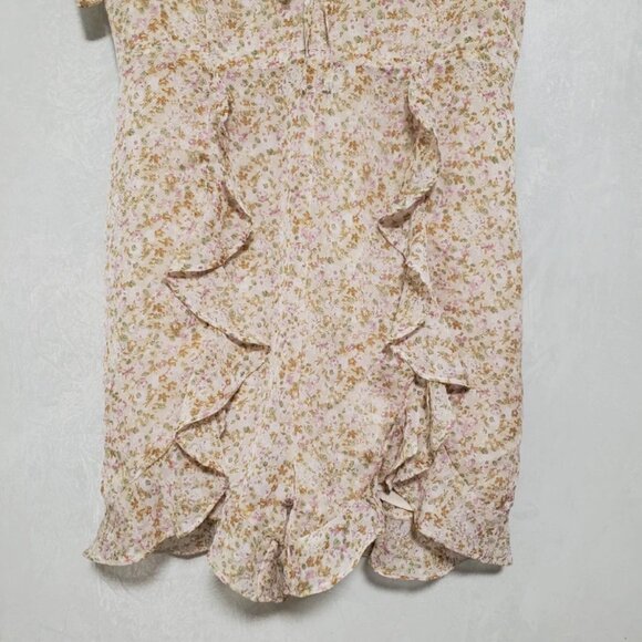 Storia - Sand Floral print Ruffle Tie Strap Romper Size‎ M - Picture 7 of 9